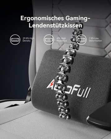 Ігровий крісло AutoFull C3 з ергономічною підтримкою спини | З регульованими підлокітниками, підставкою для ніг, подушками для голови та попереку | Макс. вага 150 кг | Сірий з тканинного покриття