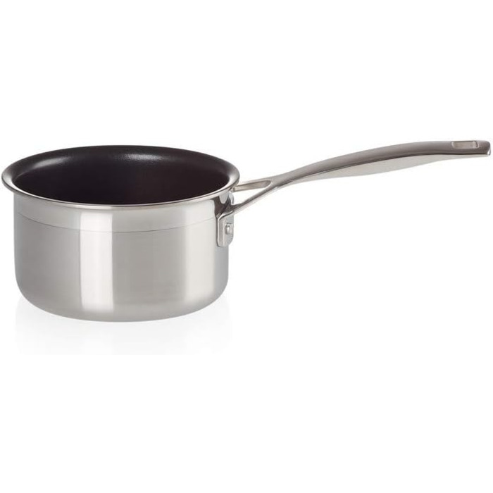 Каструля для молока LE CREUSET з антипригарним покриттям, 14 см, нержавіюча сталь, для всіх типів плит (включно з індукцією), срібна