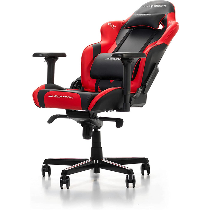 Ігрове крісло DXRacer Gladiator G001, шкірозамінник, чорно-червоне, до 200 см