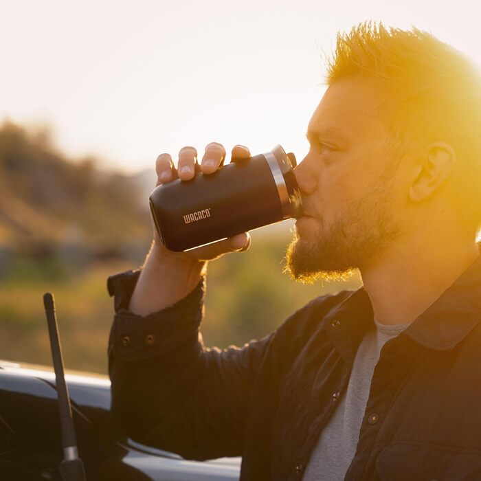 Kafébecher Octaroma Lungo від WACACO: вакуумна ізоляція, нержавіюча сталь, 300 мл, чорний