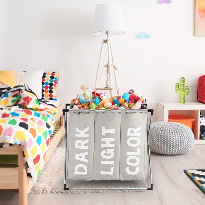 Сортувальник для білизни Oxford Trio з 3 відділеннями, 102L, тканинний, складаний, для дому