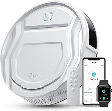 Робот-пилосос LEFANT M210P з функцією миття, 12000Pa, LiDAR, білий