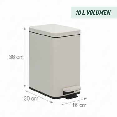 Відро для сміття Relaxdays, об'єм 10 літрів