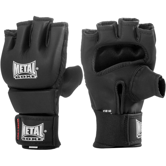 Металеві боксерські безкоштовні бойові рукавички дитячий розмір чорний