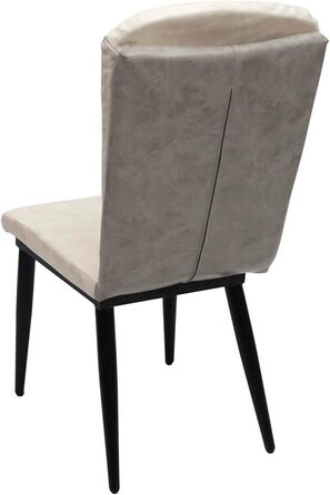 Набір з 2 стільців HWC-G42, кухонний стілець - штучна шкіра, кремово-сірий