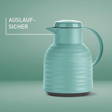 Термос Emsa Samba Wave Isolierkanne, 1 літр, Quick Press, скло, зелений, Made in Germany