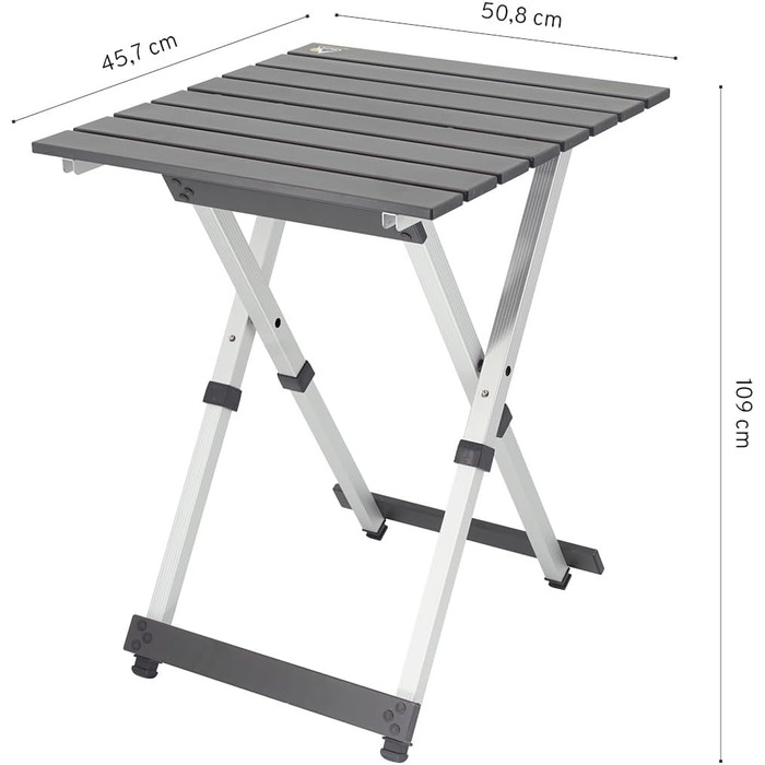 Кемпінговий журнальний столик, кемпінговий стіл, розкладний стіл, садовий стіл, кемпінгові меблі, складні та портативні, легка алюмінієва рама, 50 x 45 см