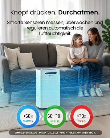 Про Breeze - Вологопоглинач повітря 25л/добу, 30 м², 4 режими, Wi-Fi, таймер, сушка білизни, захист від вологи та плісняви