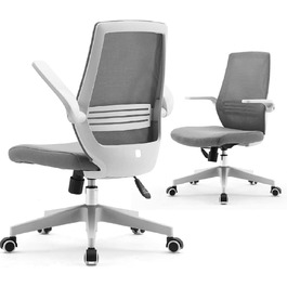 Офісний крісло SIHOO ергономічне з регульованими підлокітниками, підтримкою попереку та м'якою спинкою Mesh. Сірий колір.