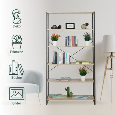 Стелаж Relaxdays з 6 секціями в індустріальному стилі