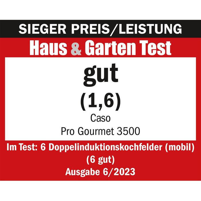 CASO Pro Gourmet 3500 - Двоконфорочна індукційна плитка, max. 3500 Вт, 60-240°C, 12 рівнів потужності, для посуду до 22 см