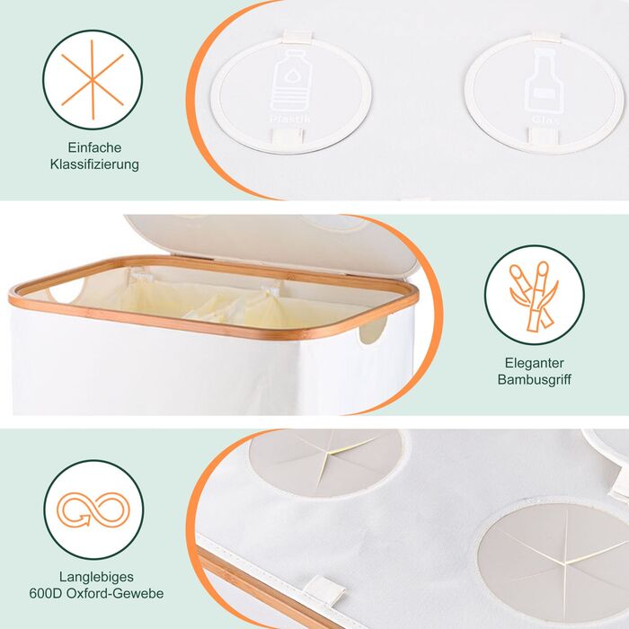 Контейнер для збору пляшок Relaxdays з двома відділеннями