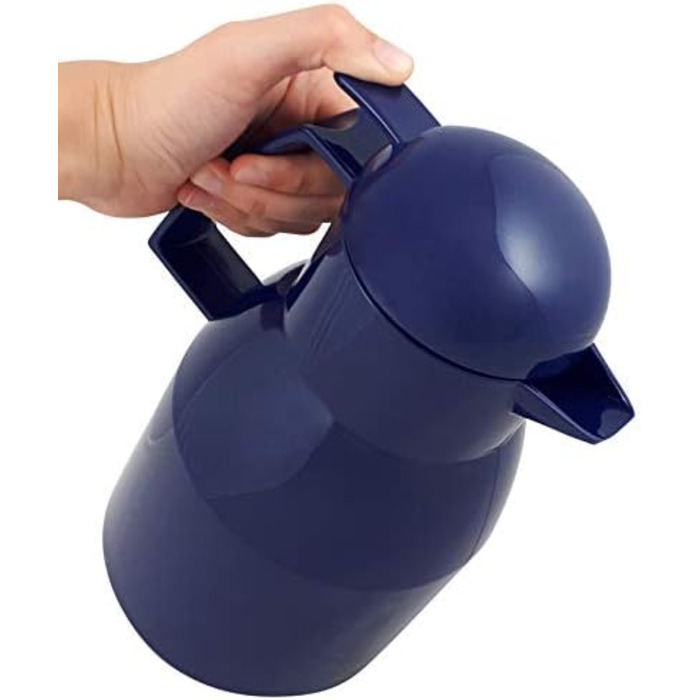 Термос Helios Top Push з нержавіючої сталі, 1 літр, темно-синій