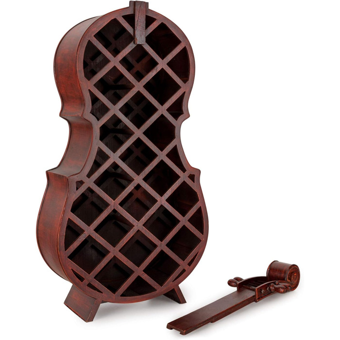 Стеллаж для вина Stradivino на 21 пляшку: дерев'яний винний ретро-стенд, ручної роботи, висота 135 см