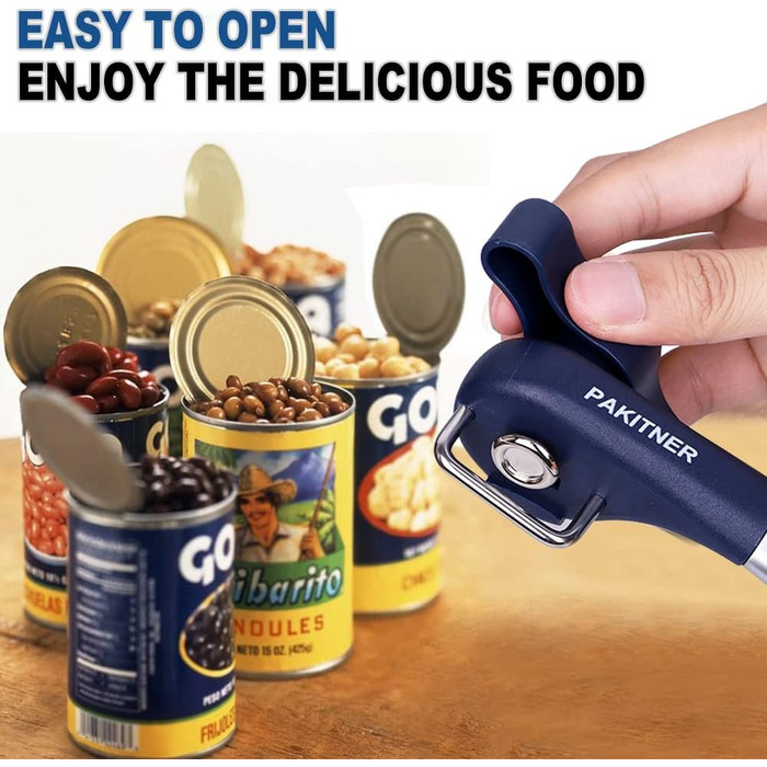 Безпечний відкривач консерв, ручний, з гладкими краями, боковий, ергономічний, для кухні та ресторану, колір морської хвилі