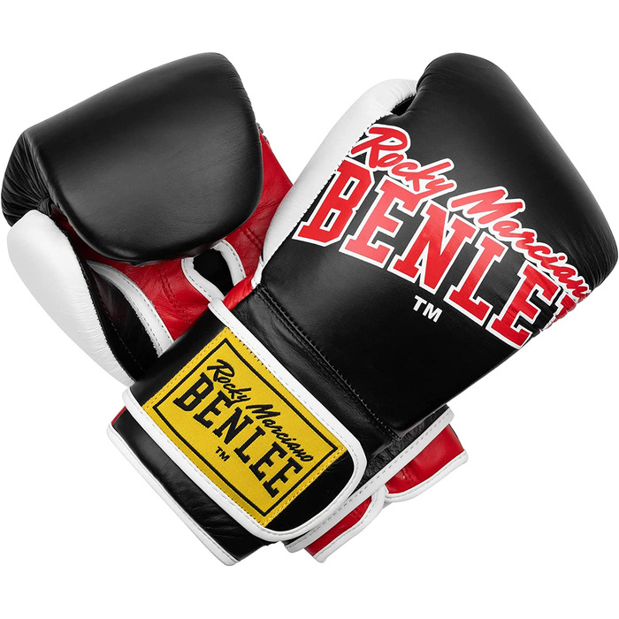 Боксерські рукавички Benlee зі шкіри BANG Loop (чорний / червоний, 10 унцій)