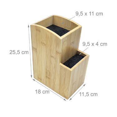 Блок для ножів Relaxdays з бамбука, 2 ящики