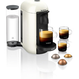 Кавомашина Nespresso Vertuo Plus Krups, автоматичне розпізнавання капсул, білий колір, XN9031