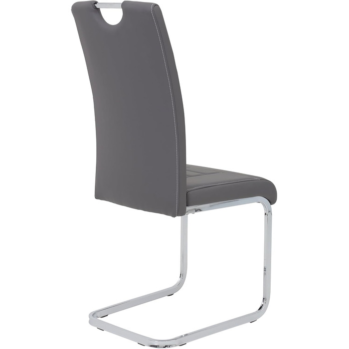 Набір кухонних стільців Hela Ruby, 4 шт., сірий, штучна шкіра, металевий каркас, 140 кг