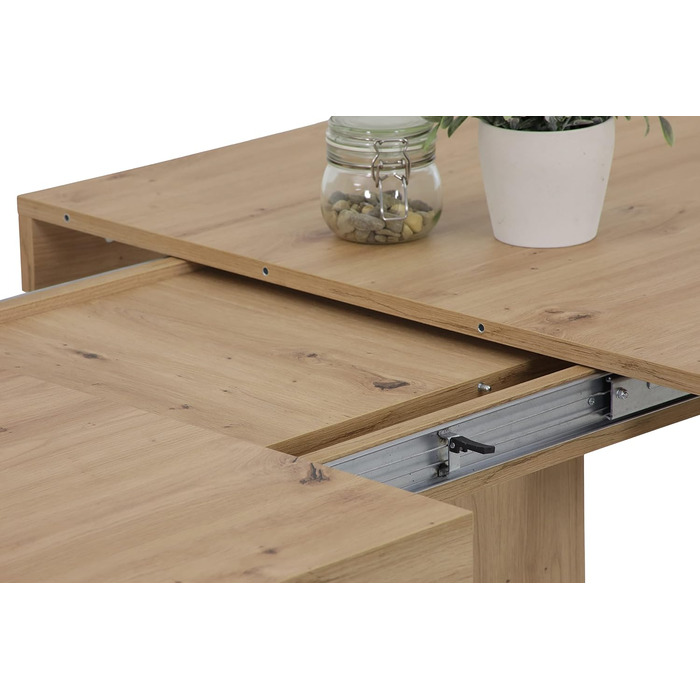 Розсувний обідній стіл Agnes з дерева, шпон дуба Artisan, 140-220x90x76 см