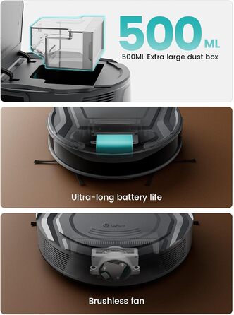 Робот-пилосос LEFANT 2200 Pa з керуванням через додаток, тихий, для тварин та твердих поверхонь (M210P-1)