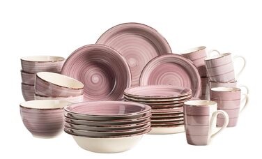 Набір посуду MÄSER Bel Tempo II (30 предметів) для 6 осіб, ручної роботи, блакитний, кераміка, Steingut (Berry)