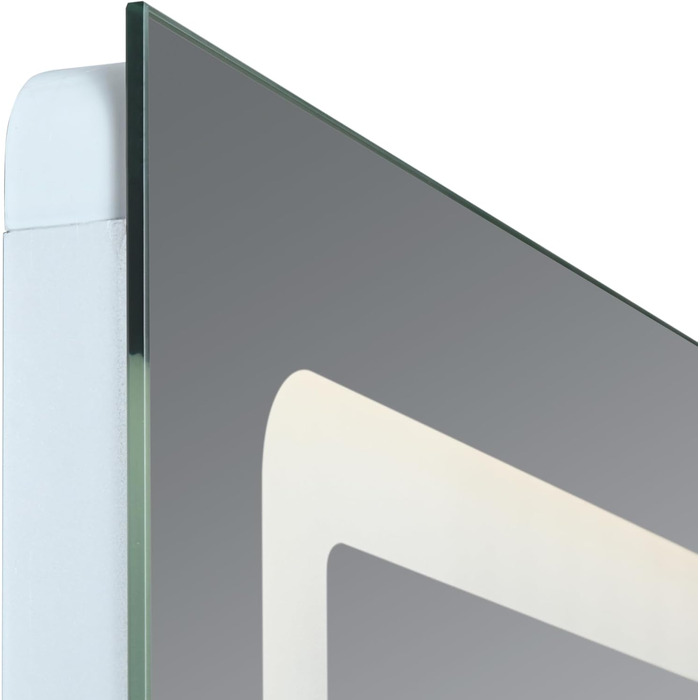 Дзеркало для ванної кімнати pro.tec LED Chambave з підсвічуванням, 3 кольори світла, вертикальне, для макіяжу, прямокутне, 60 x 80 см, срібне, антизапарююче, з лупою та годинником