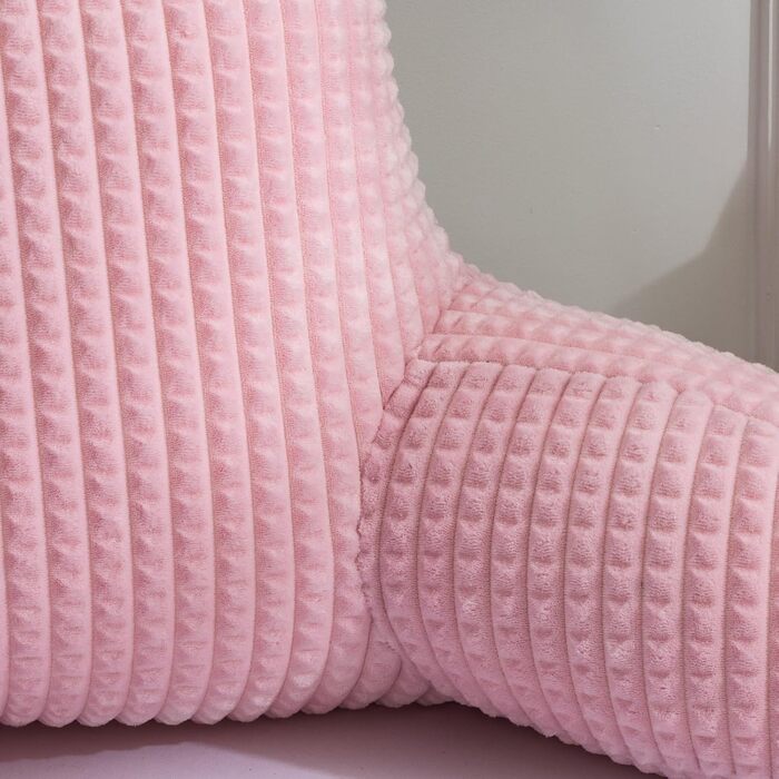 Лежанка-подушка Lesekissen A Nice Night, велика, для дорослих та дітей, з підлокітниками, підтримка спини для сну та відпочинку в ліжку/на дивані, вафельна текстура, стереоскопічний дизайн (Рожева, велика)