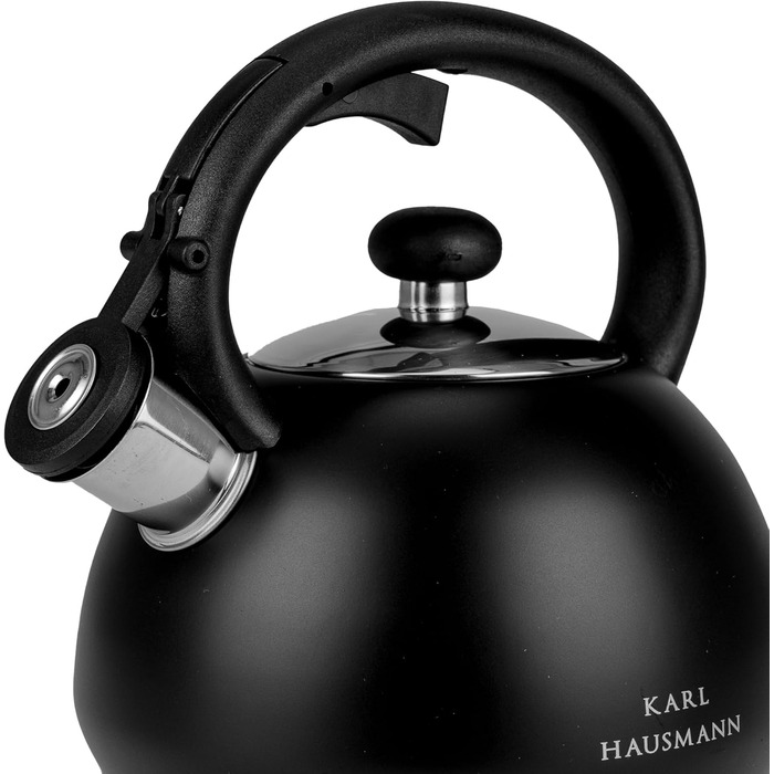 Чайник електричний індукційний 1.8L чорний з авто-свистком - Edelstahl, для плити, газової плити, електроплити, чайник-свисток, чайник-заварник