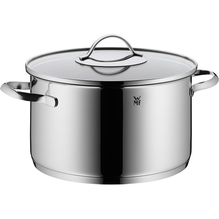 Набір каструль WMF Aparto з нержавіючої сталі Cromargan, 5 предметів, з кришками з термостійкого скла, для індукційних плит, без антипригарного покриття, придатний для миття в посудомийній машині