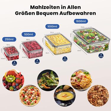 Набір банок для зберігання продуктів TUSEASY, 12 шт. герметичні без бісфенолу А, ідеально підходять для приготування їжі та органайзера в холодильнику