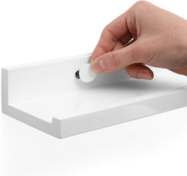 Полиця настінна SONGMICS, 2 шт, 10x80 см, біла - для книг, фото, в вітальню, спальню, ванну, кухню LWS080W01