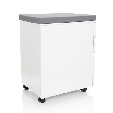 Контейнер на колесах COLOR OS Metall weiß з сірим м'яким сидінням hjh OFFICE