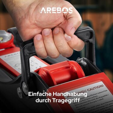 Гідравлічний підйомник Arebos 2T для авто: низькопрофільний, 85-385 мм + 4 гумові накладки