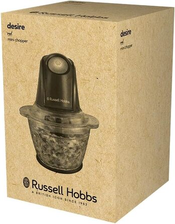 Кухонний комбайн Russell Hobbs 27131-56 Matte Charcoal 350W: подрібнювач для овочів, фруктів, м'яса, цибулі, 1л, нержавіюча сталь, 2 швидкості, миття в посудомийній машині