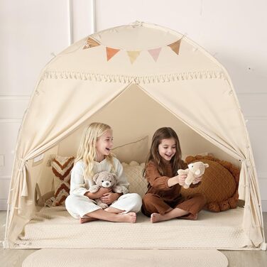 Дитячий намет-тіпі Сумбабебі: великий, з прапорами. Ідеально для гри в приміщенні. Підходить для хлопчиків та дівчаток. Дитячий ігровий будиночок, намет-тіпі для малюків, ігровий намет для дитячої кімнати. Чудовий подарунок!