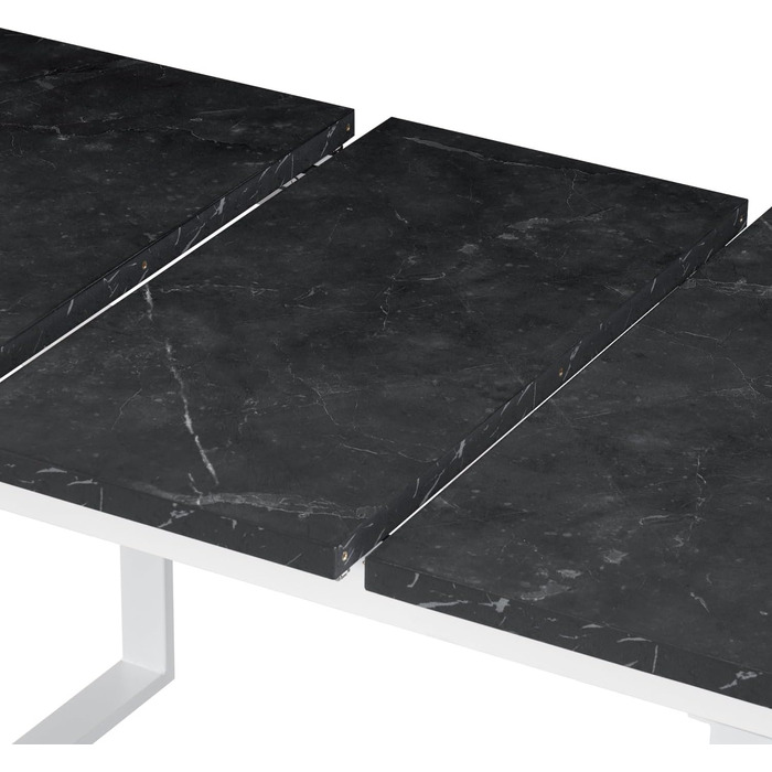 Розсувний обідній стіл B&D Home Anna | 120-160 x 80 см | на 4-6 осіб | стіл для кухні/їдальні | Texas-Eiche | чорне металеве підстав'я | скандинавський/індустріальний дизайн