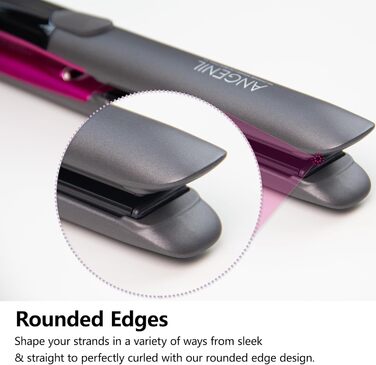 Титановий випрямляч та плойка 2-в-1 ANGENIL Pro Mini для подорожей, сірий (2.5 см) - швидкий нагрів, подвійна напруга