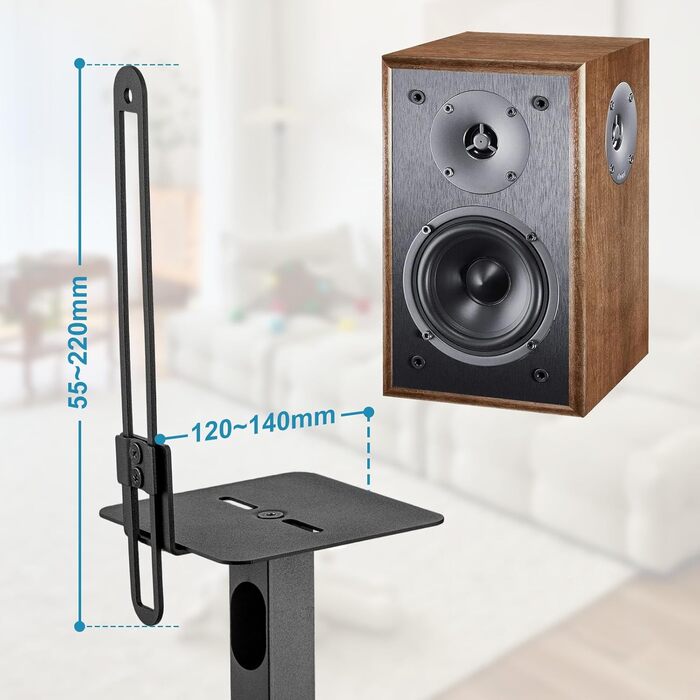 Підставка для акустики Dhouse, регульована висота, універсальна, поворотна на 360°, чорна (1 шт.)