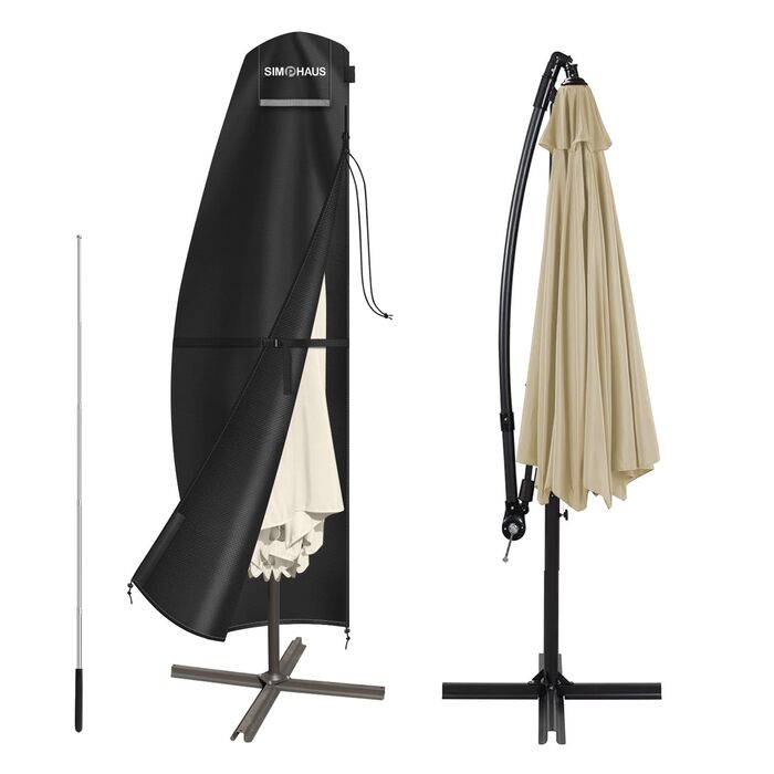 Чохол для парасольки 4м, захисний чохол для парасольки з розкривною тканиною (Ampelschirm) діаметром до 400 см. Захисний чохол для парасольки, чохол для подвійної парасольки, анти-UV, Oxford Fabric, 280x70/70 см (240x45/70/50 см)