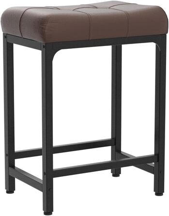 Барні стільці Aheaplus 2 шт. 61 см (24 дюйми) з підніжкою, PU шкіра, металевий каркас, для кухні, бару, острова, коричневі