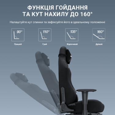 Крісло ігрове Anda Seat Luna Pro Black Fabric Size L