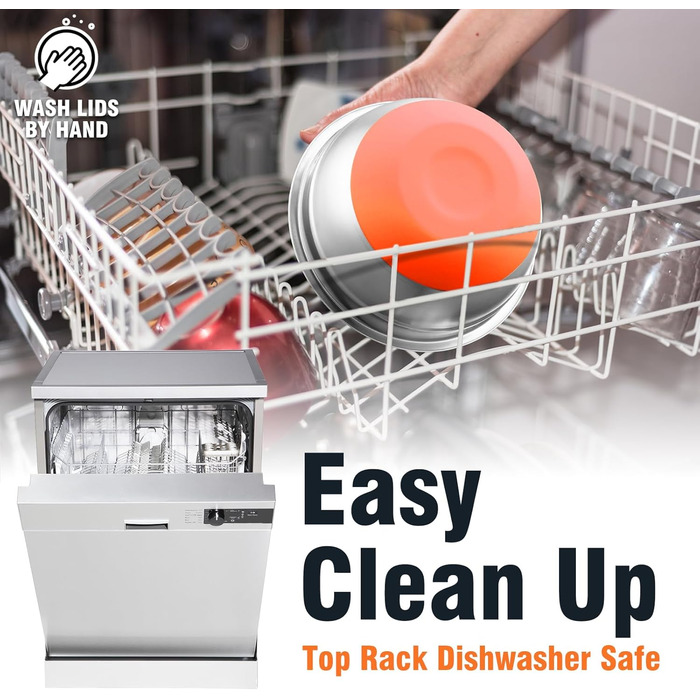 Набір міксерів BEWOS 7 шт. з кришкою, нержавіюча сталь, різні розміри (0.7-4.5 Qt)