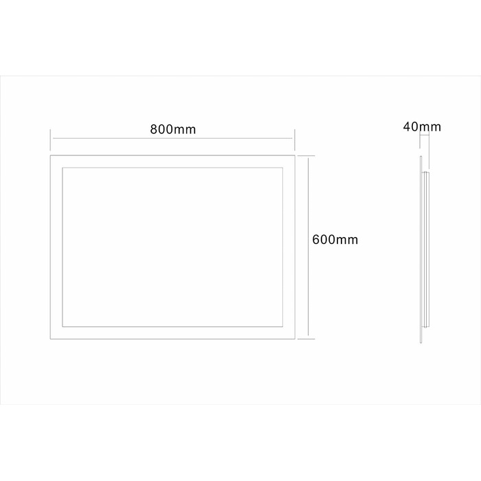 Дзеркало для ванної кімнати Dr. Fleischmann GS084N з LED-підсвічуванням (80 x 60 см, тепле біле світло)