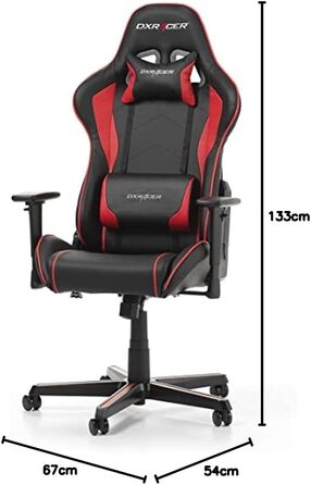 Ігрове крісло DXRacer FORMULA L, шкіра ПВХ, чорний/червоний