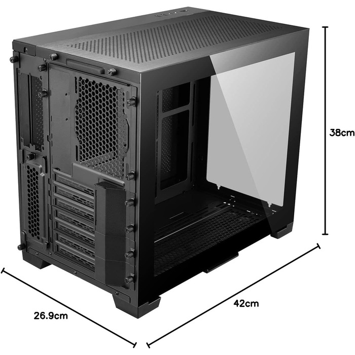 Корпус для ПК Lian Li O11 Dynamic Mini Midi-Tower, загартоване скло, чорний