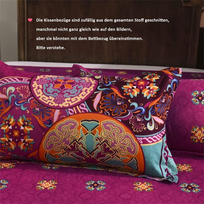 Комплект постільної білизни Koudi Boho 135x200, 4 шт. и, вінтажний візерунок мандала, мікрофібра, в т.ч. 2 подушки 80x80 см