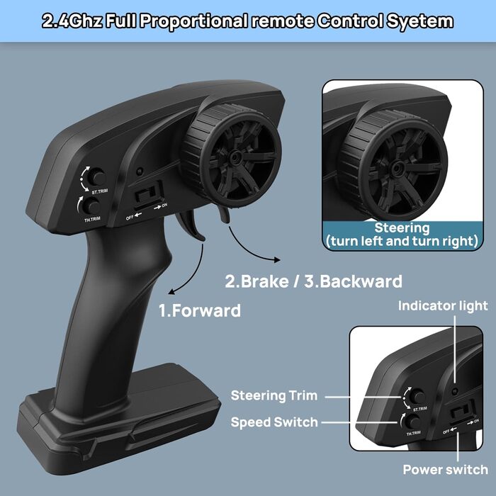 Позашляховик на радіокеруванні 40 км/год для дорослих і дітей (8+), 4WD RC Monster Truck