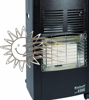 Газовий обігрівач Einhell KGH 4200 Керамічний (4200 Вт) з регулятором тиску газу, чорний