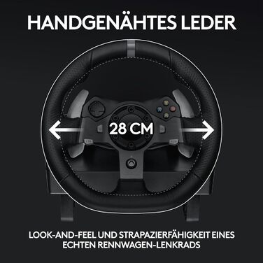 Logitech G920 Driving Force Racing Wheel – Ігровий кермо з Force Feedback 900°, педалі з нержавіючої сталі, для Xbox Series X|S, Xbox One, PC, Mac – Чорний